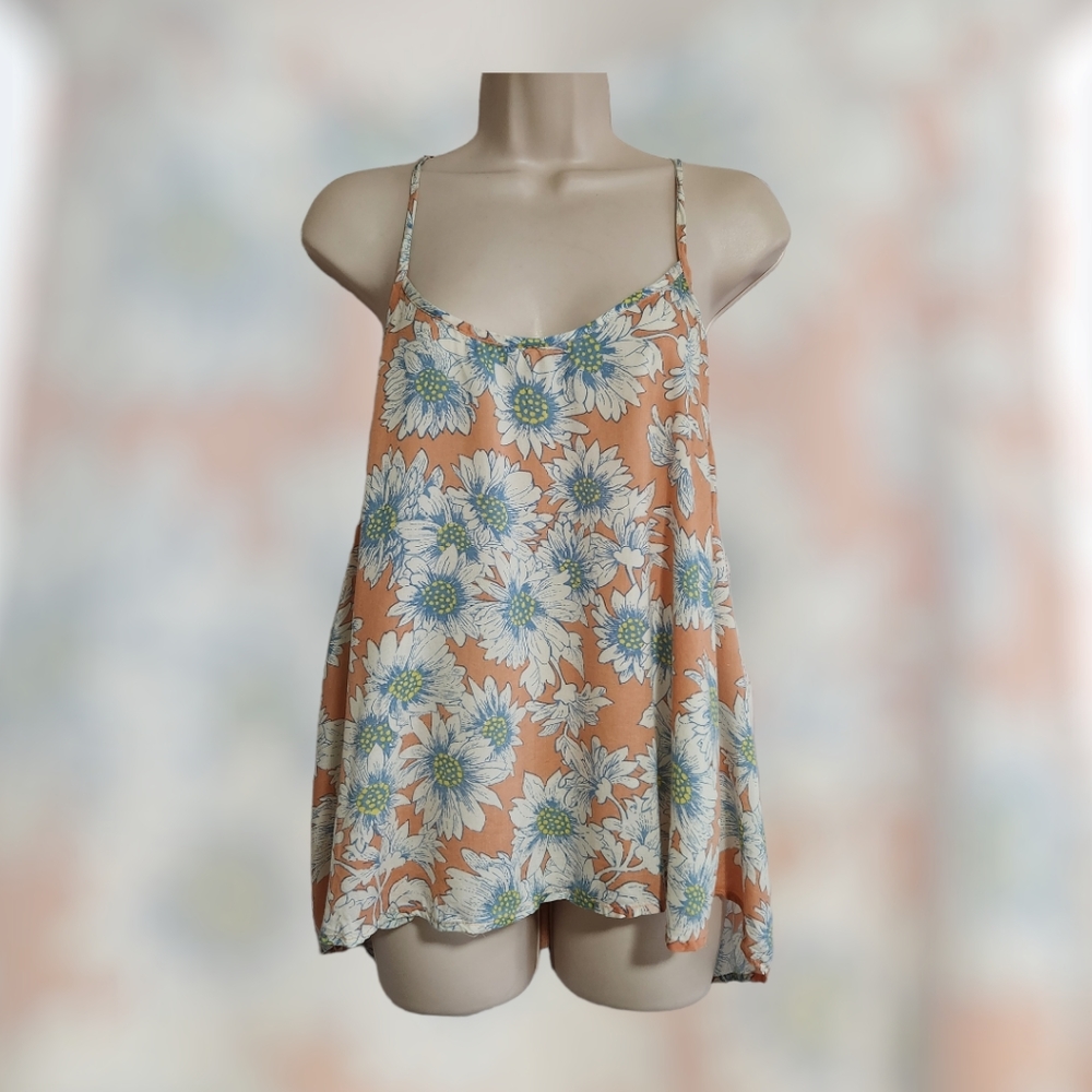 O'neill Flowy Floral Open Back Tank Medium